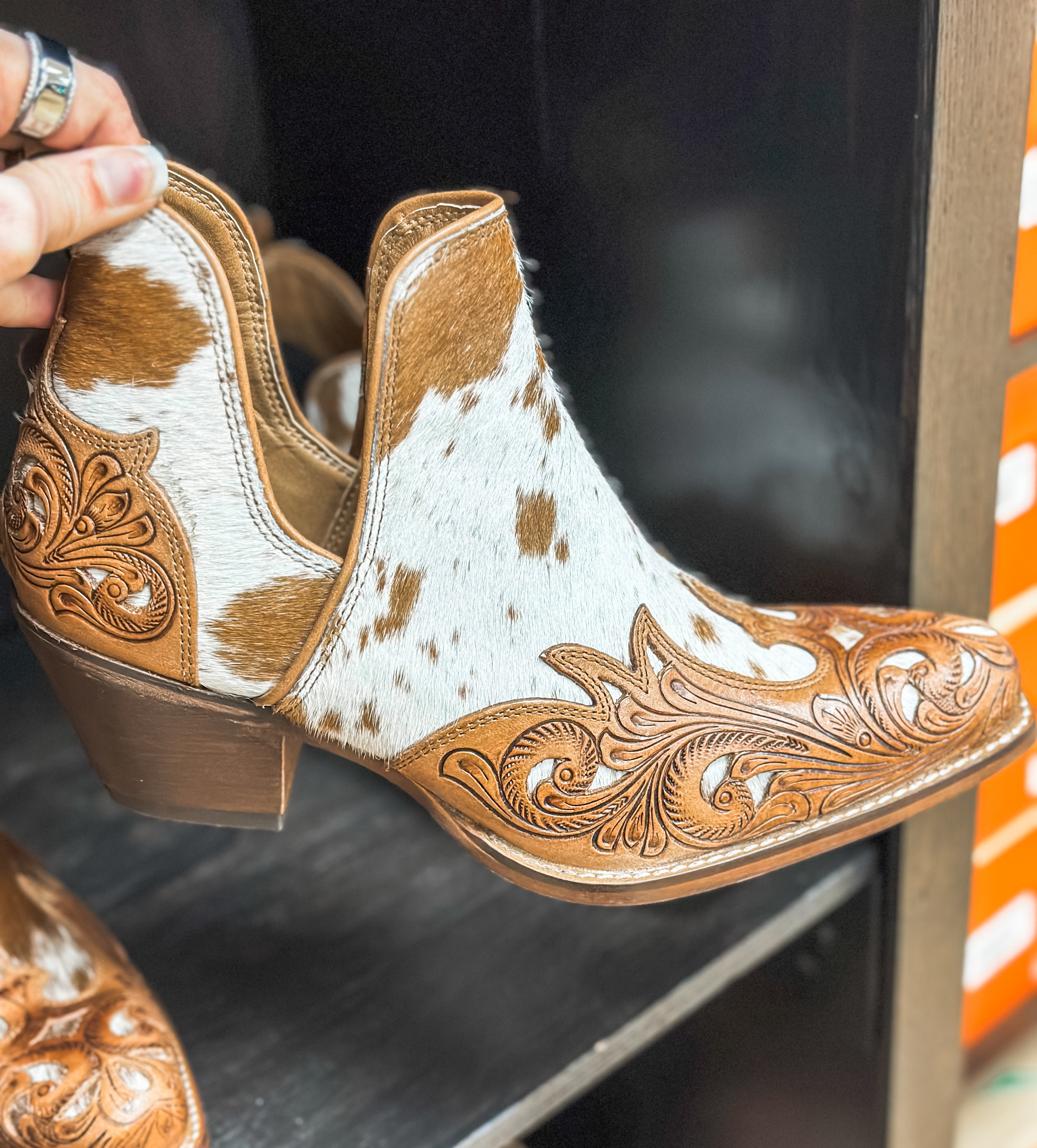 Hide & Tooled Booties