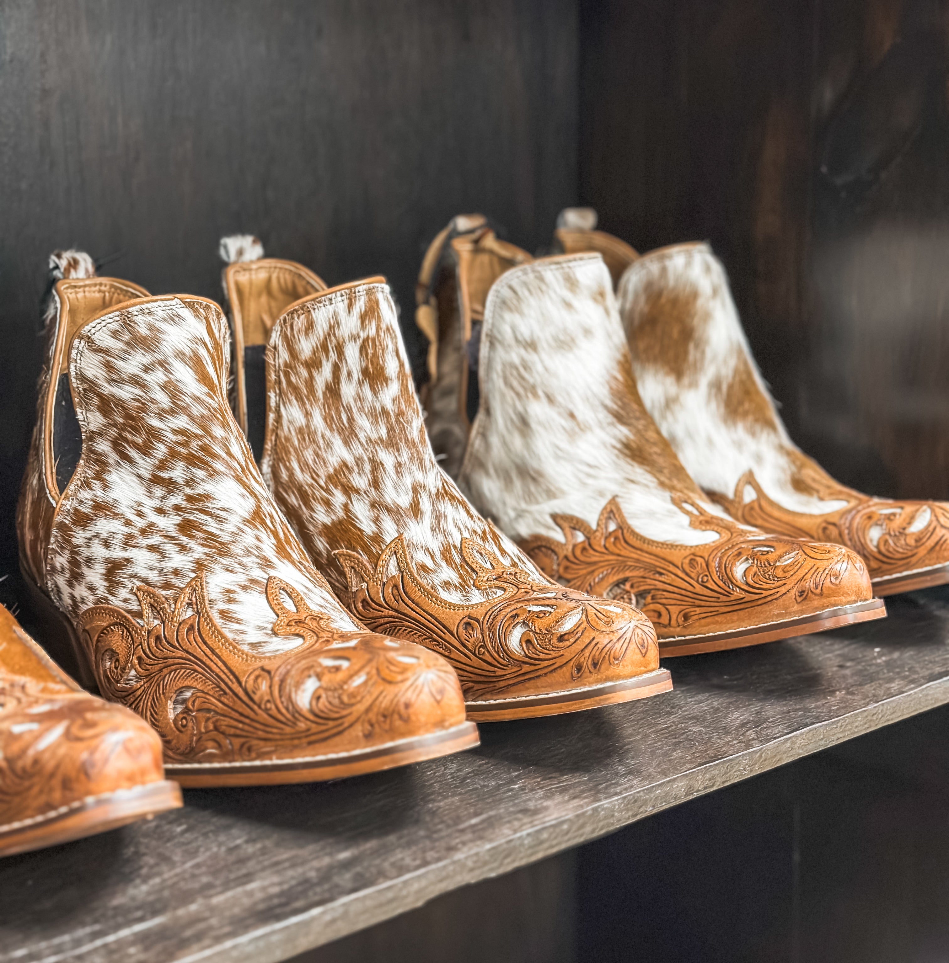 Hide & Tooled Booties