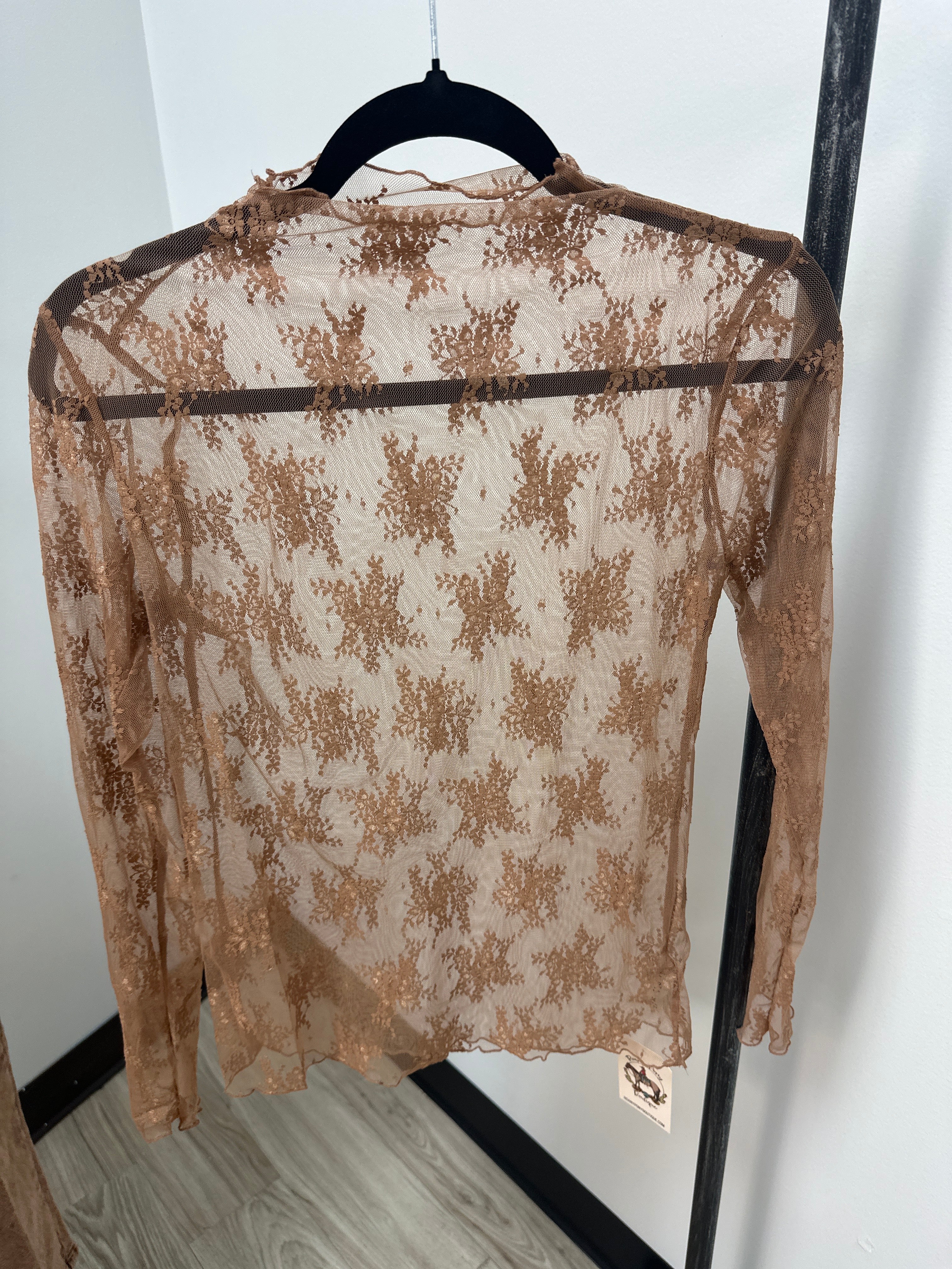 Lace Mesh Top *Camel