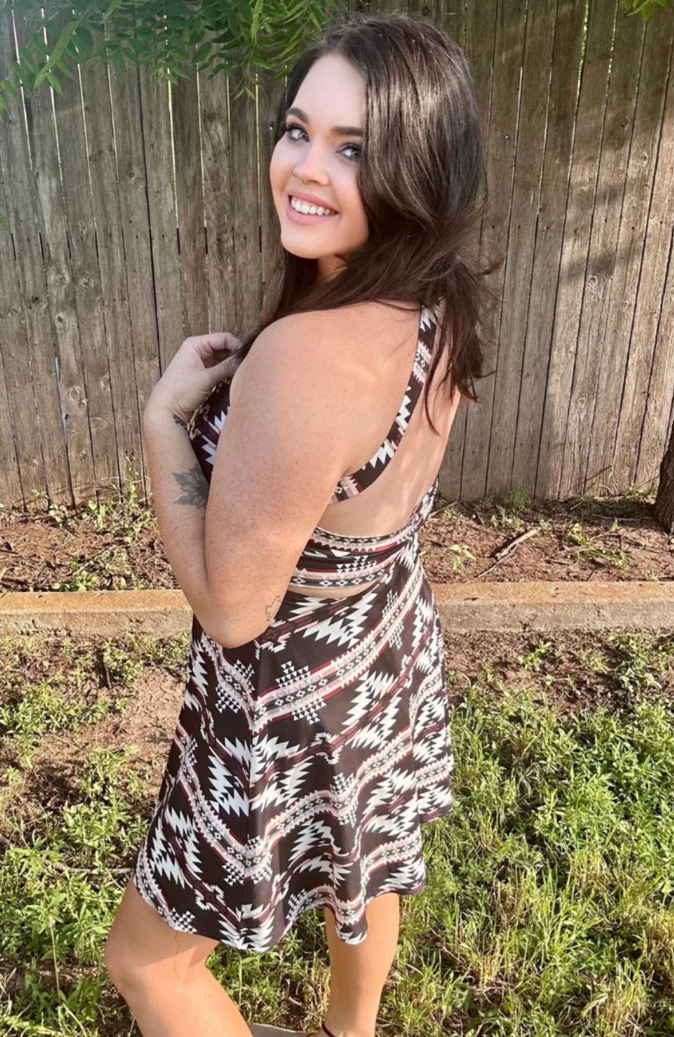 Red Aztec Swim/Tennis Dress