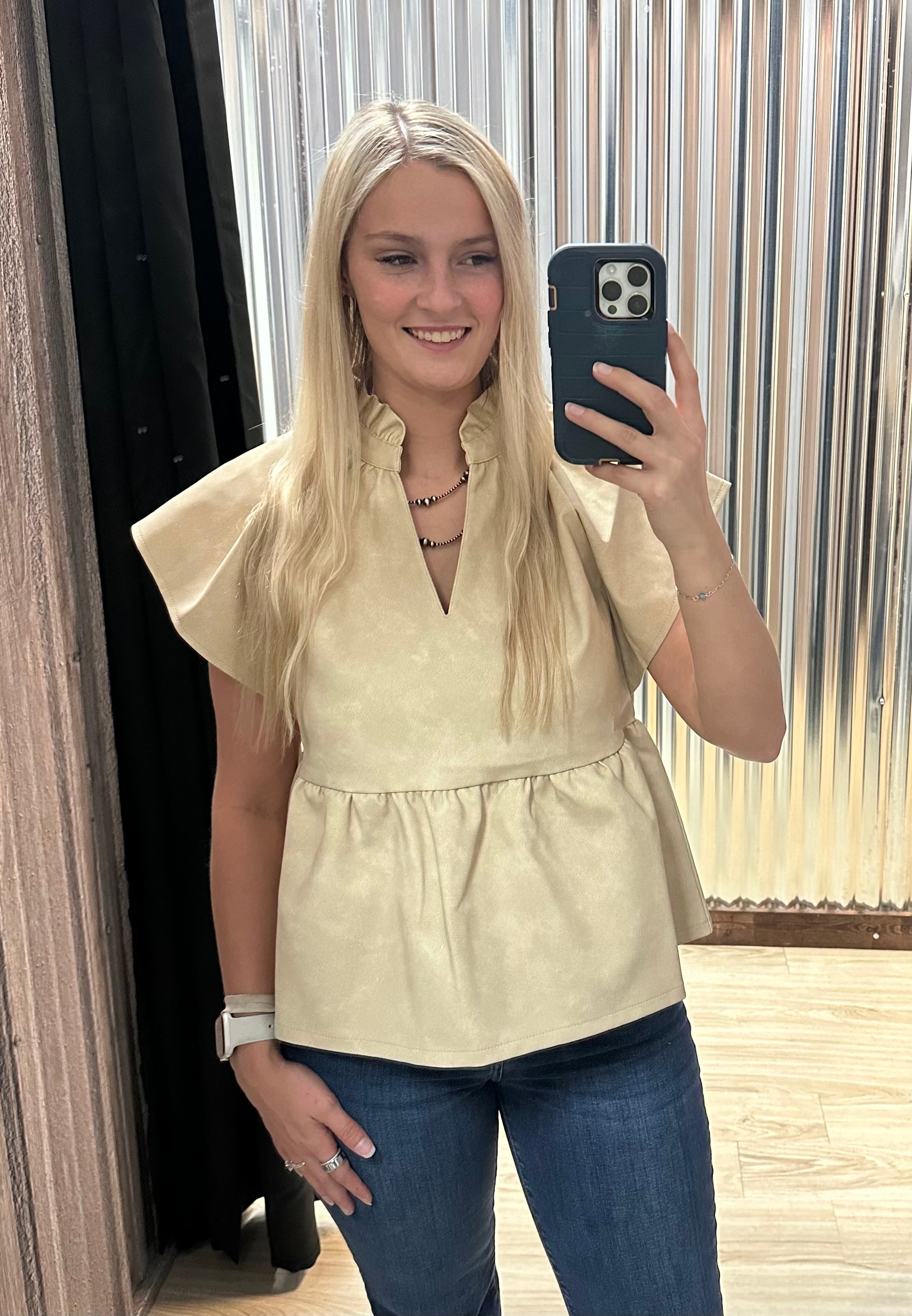 Light Tan Leather Top