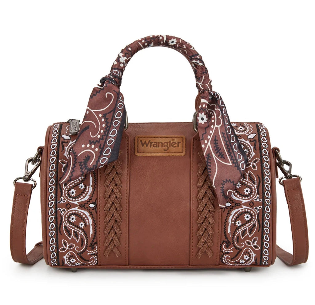 Wrangler Braided Paisley Bandana Boston Bag