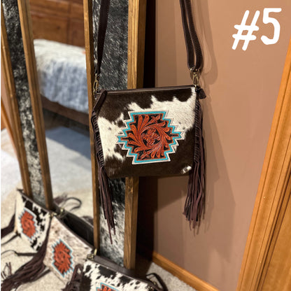 Cowhide Crossbody Purse w/ Fringe