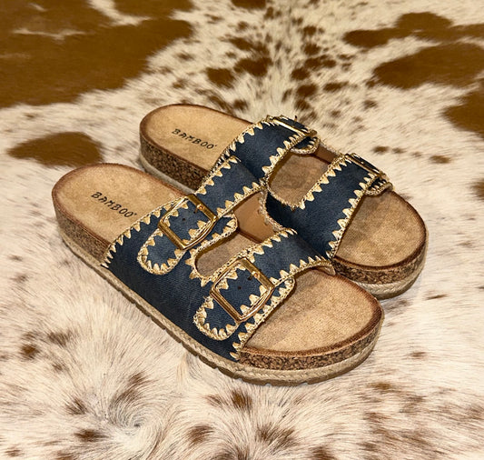 Denim Bamboo Sandals