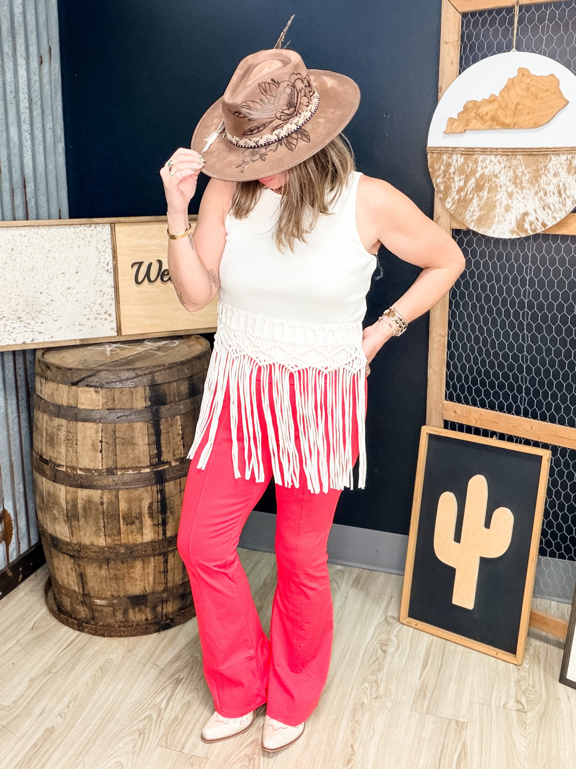 Front Seam Trousers - Dragonfruit