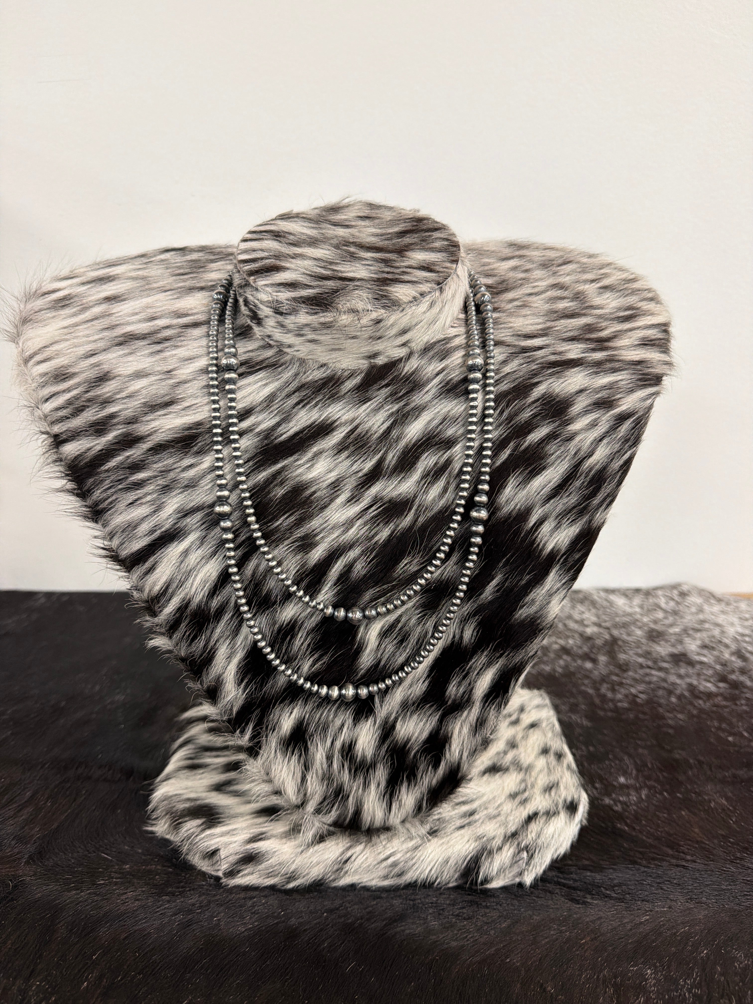 4-8mm Hand-strung Sterling Silver Pearl Necklace