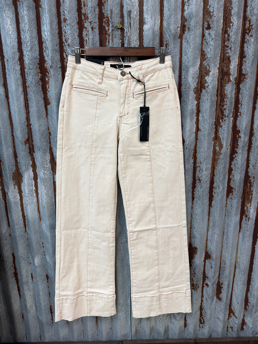 Ivory Mid Rise Trouser Jeans 32” inseam