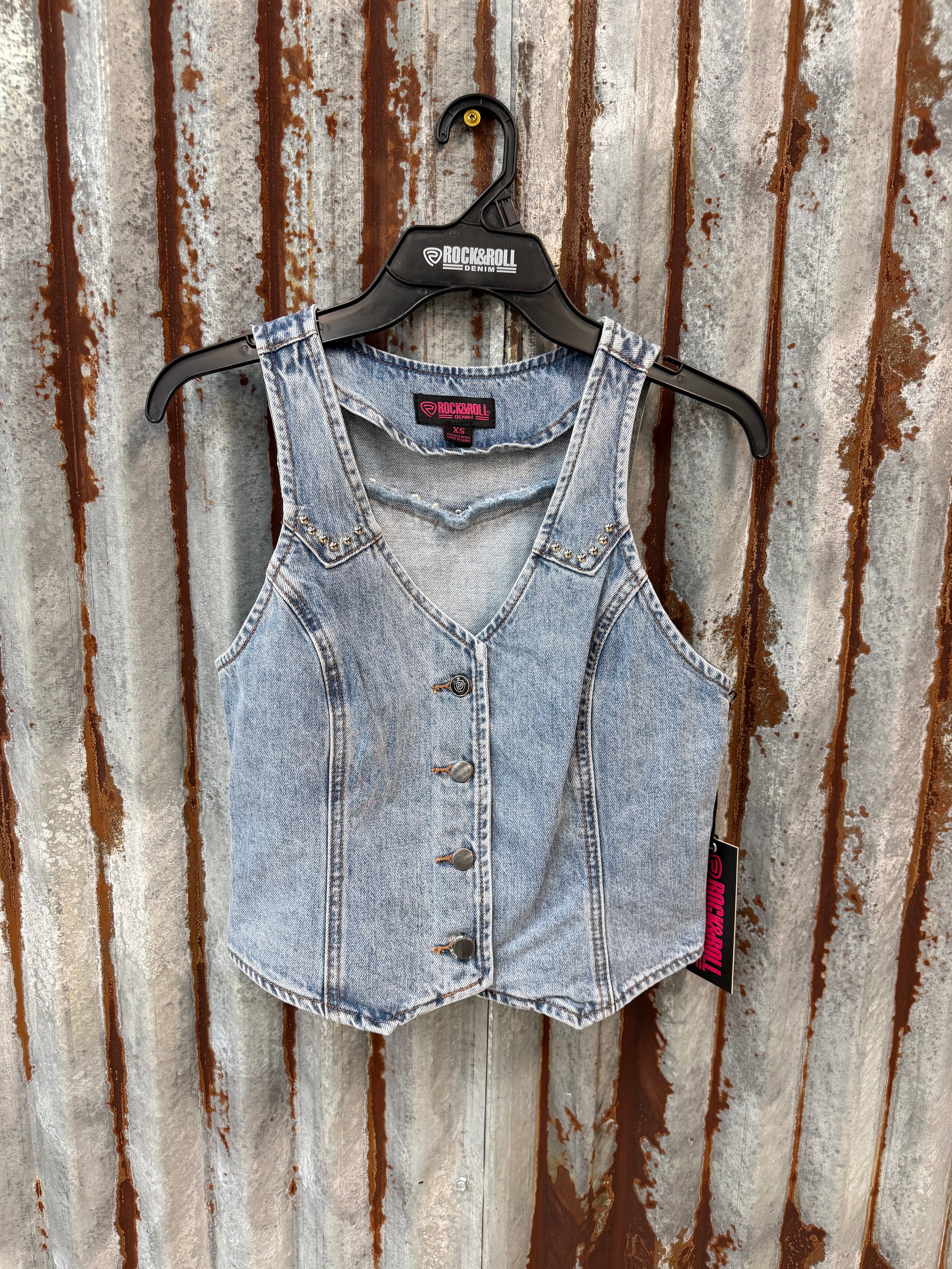 Denim Fringed Vest