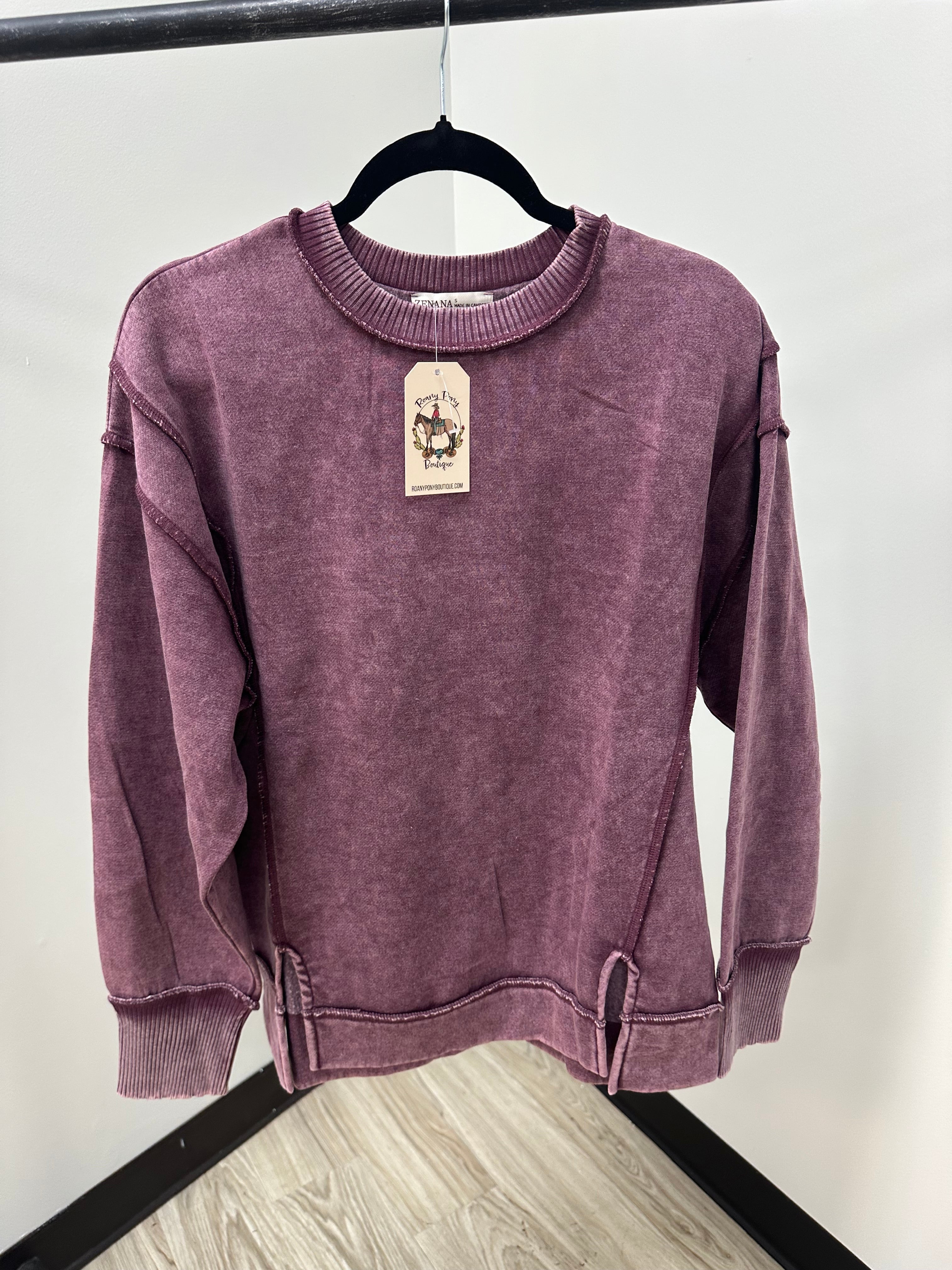 Acid Wash Fleece Sweatshirt