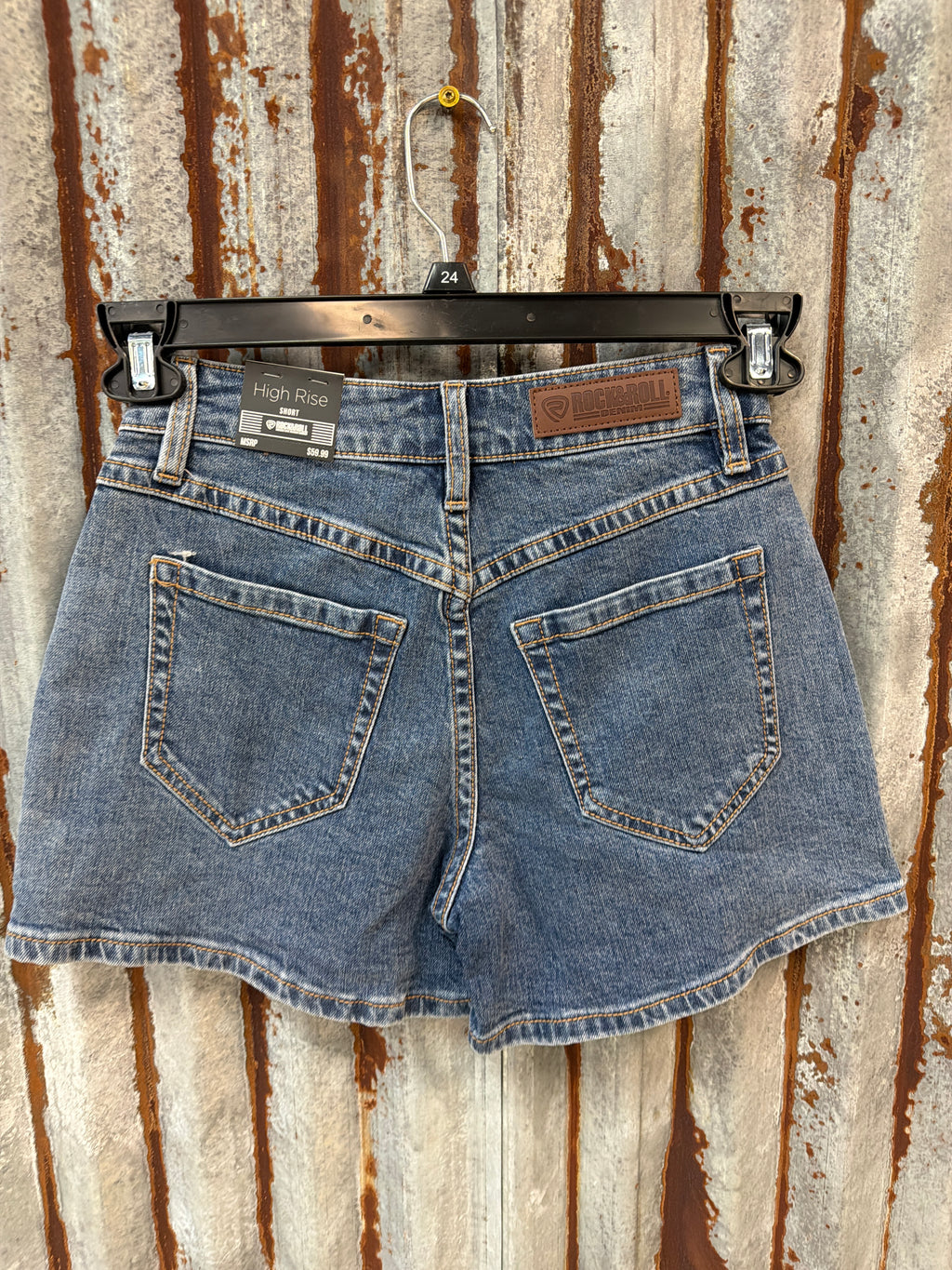 Double Carpenter Pocket w/ Turquoise Concho Jean Shorts