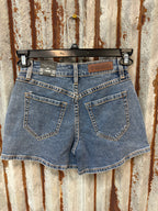Double Carpenter Pocket w/ Turquoise Concho Jean Shorts