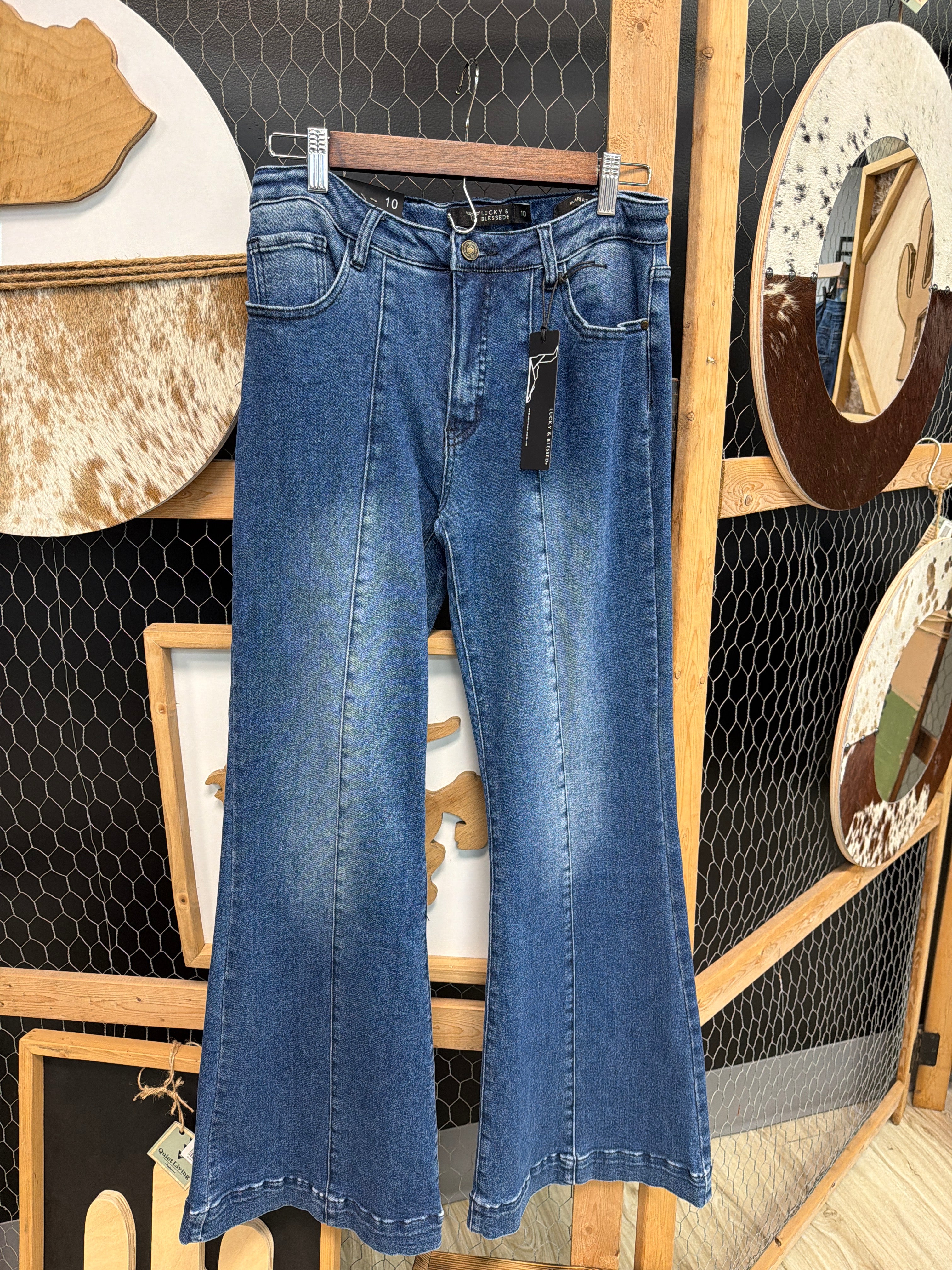 Dark Wash Front Seam Flares