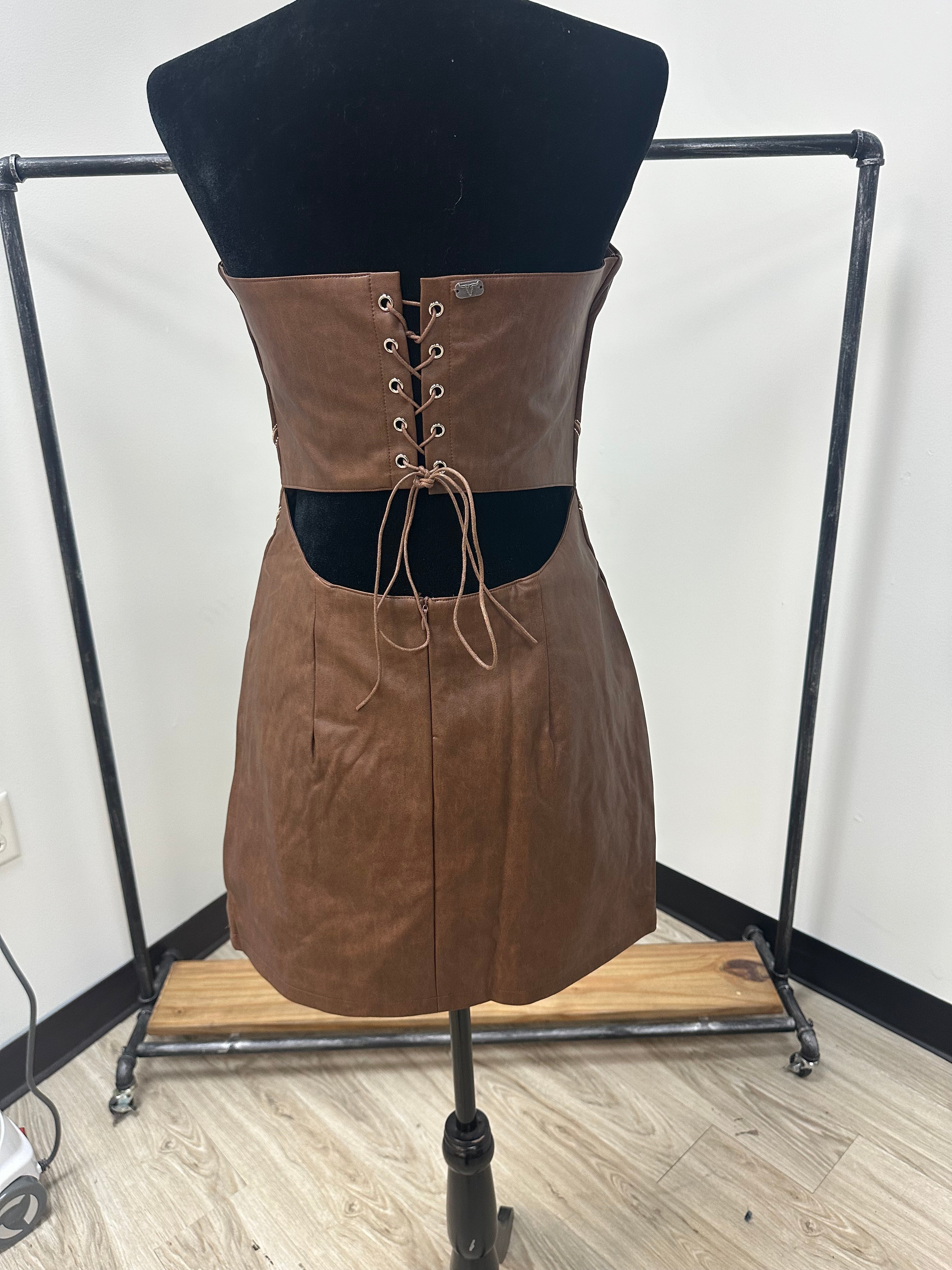 Boot Stitch Corset Leather Dress