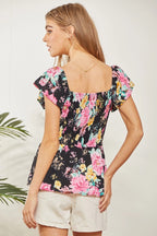 Floral Smocked Top