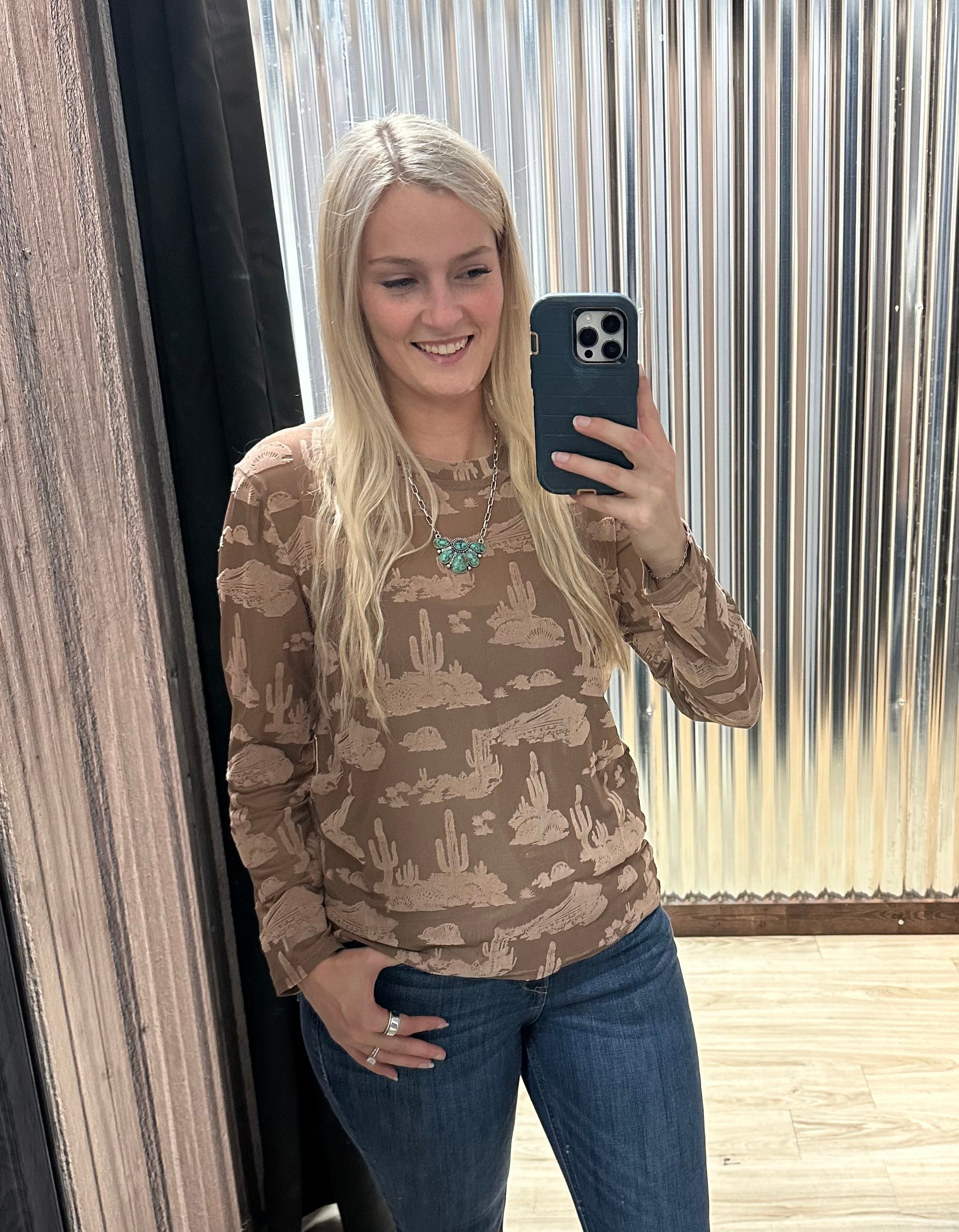 Western Desert Mesh Top Brown