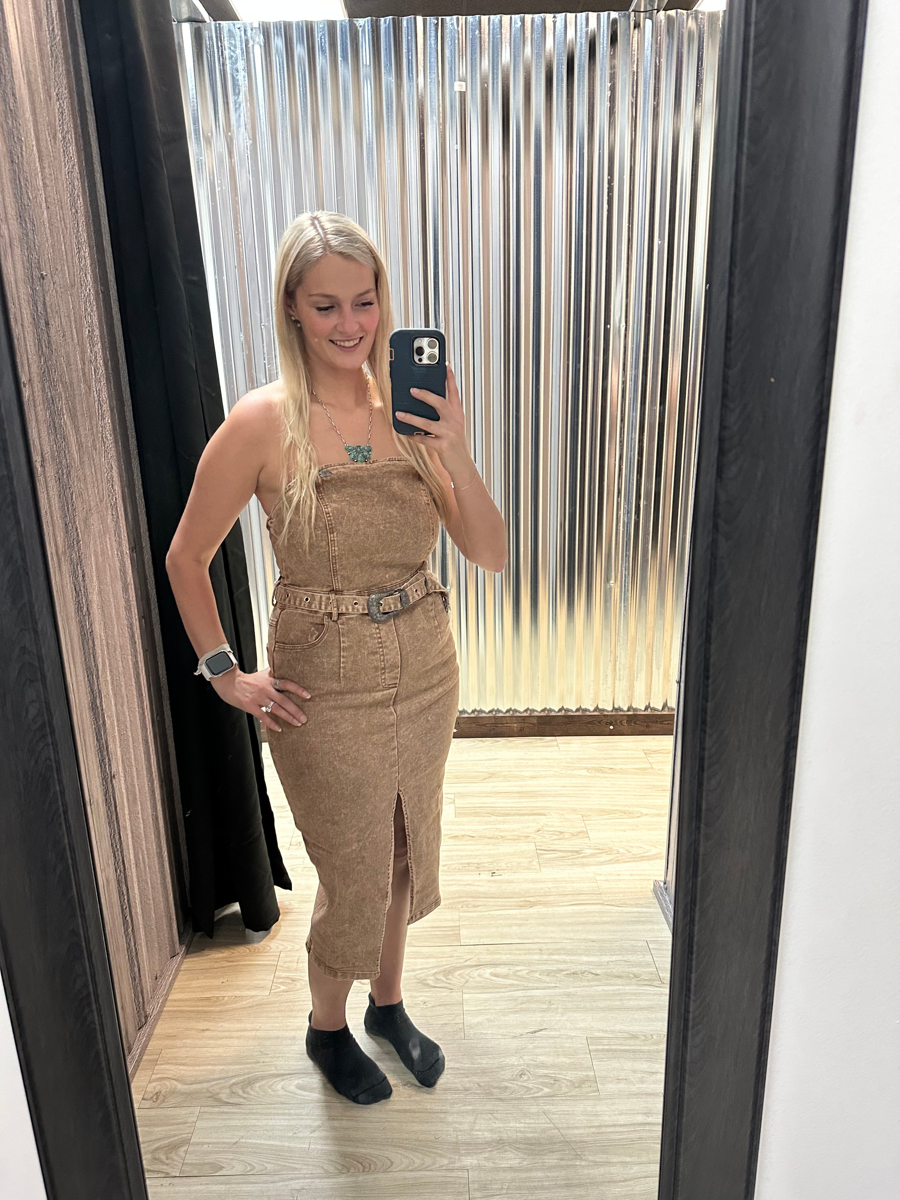 Camel Denim Dress