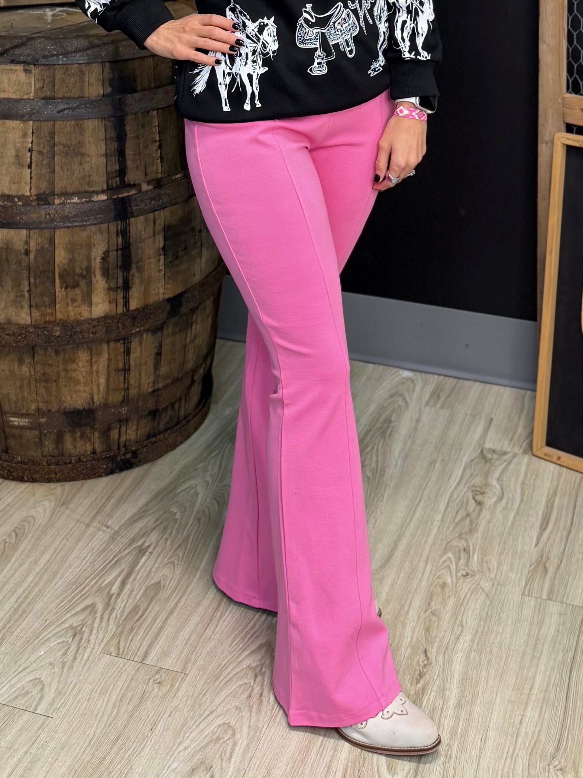Front Seam Trousers - Pink