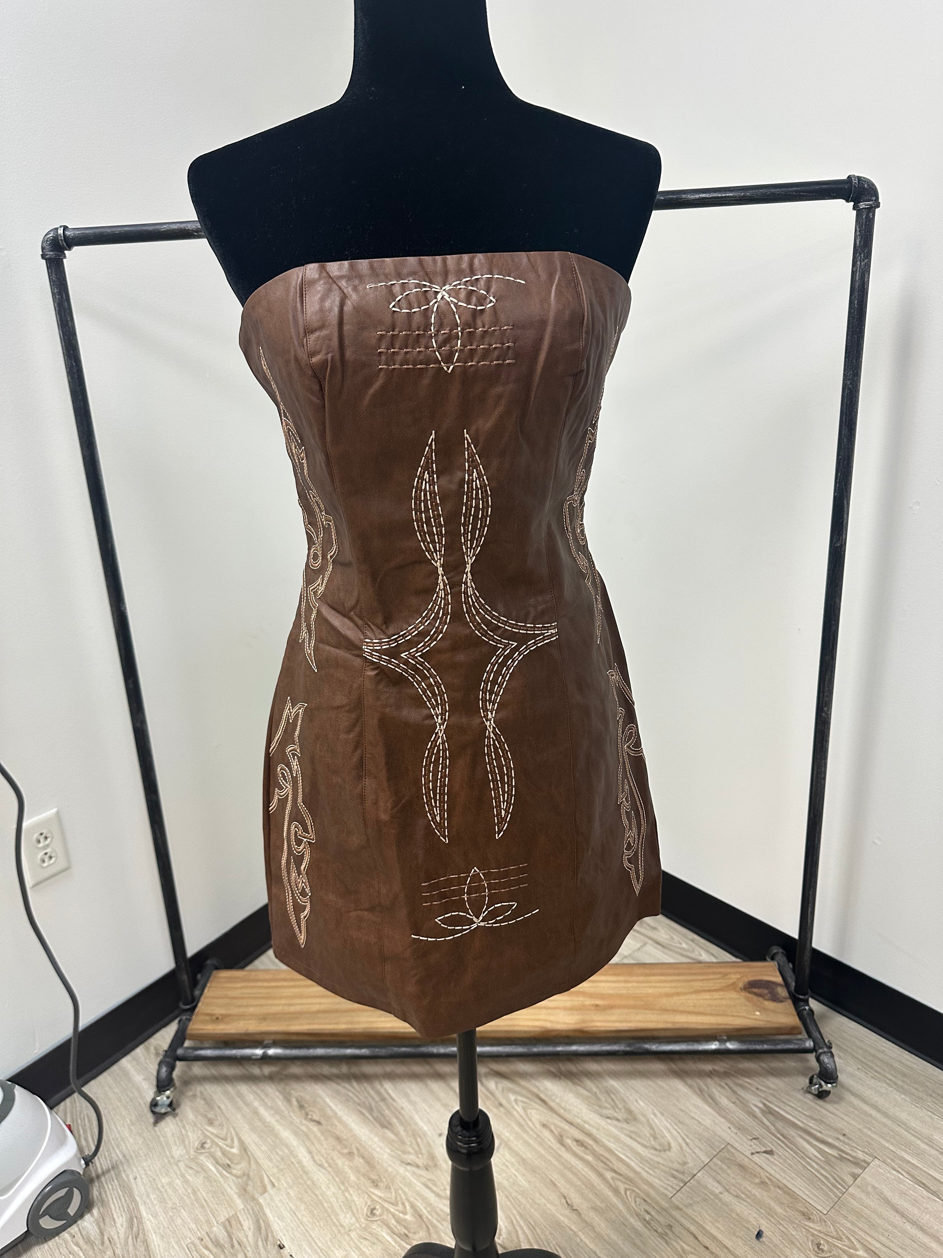 Boot Stitch Corset Leather Dress