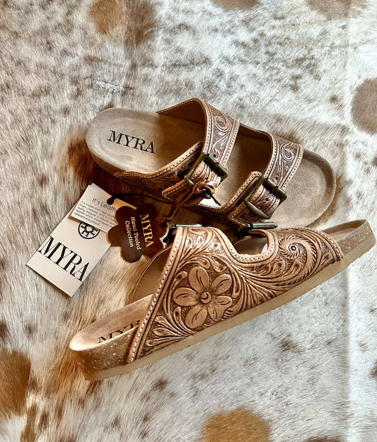 Darla Leather Tooled Sandals