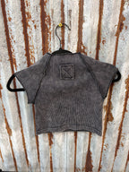 Ribbed Crop Tee - Ash Black