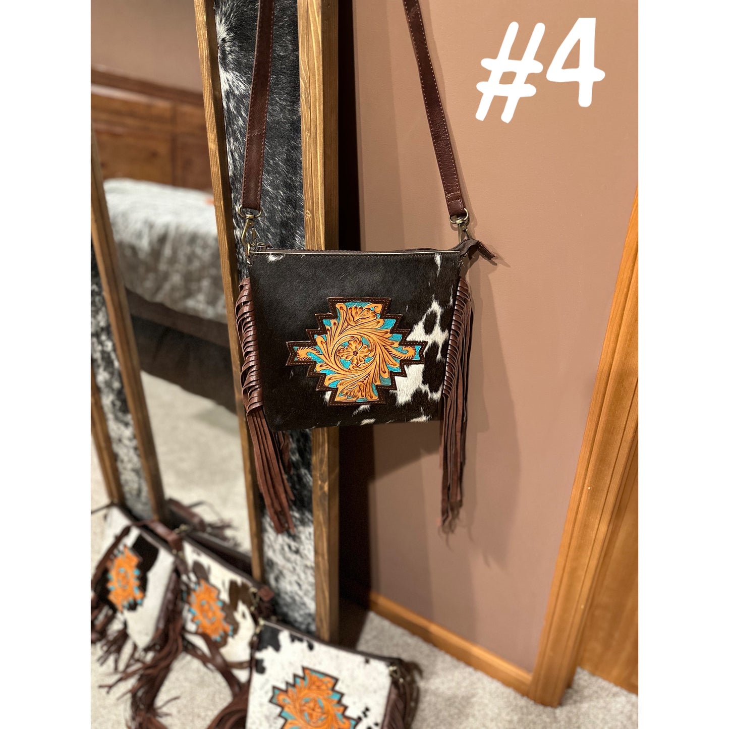 Cowhide Crossbody Purse w/ Fringe