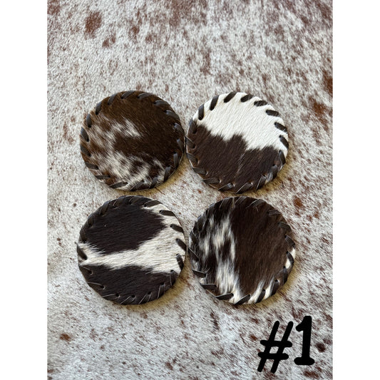 Cowhide Coaster Set (Pack of 4)