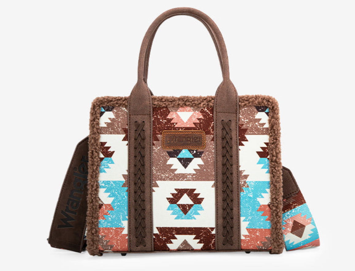 Wrangler Sherpa Southwestern Tote