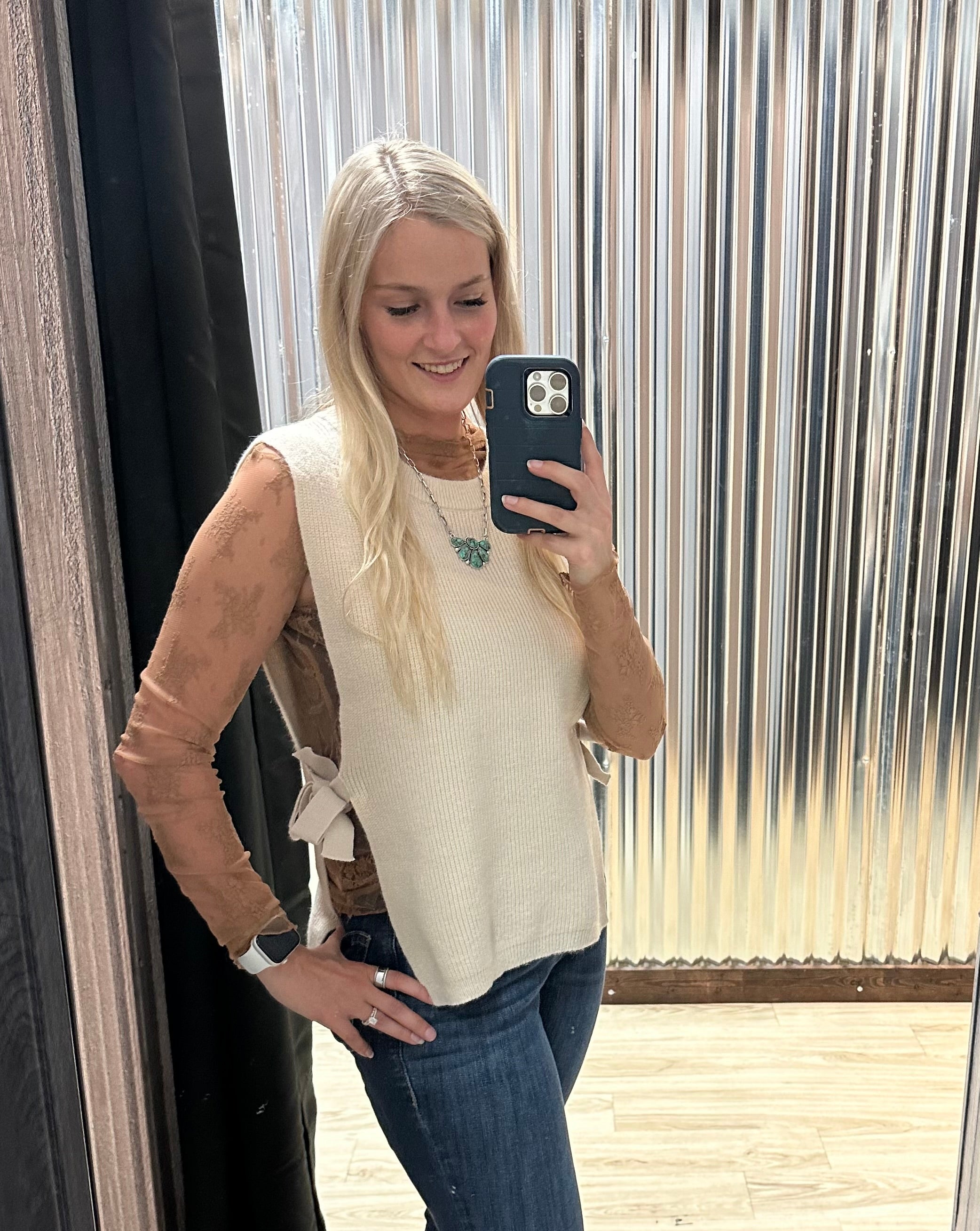 Side Tie Sweater Vest
