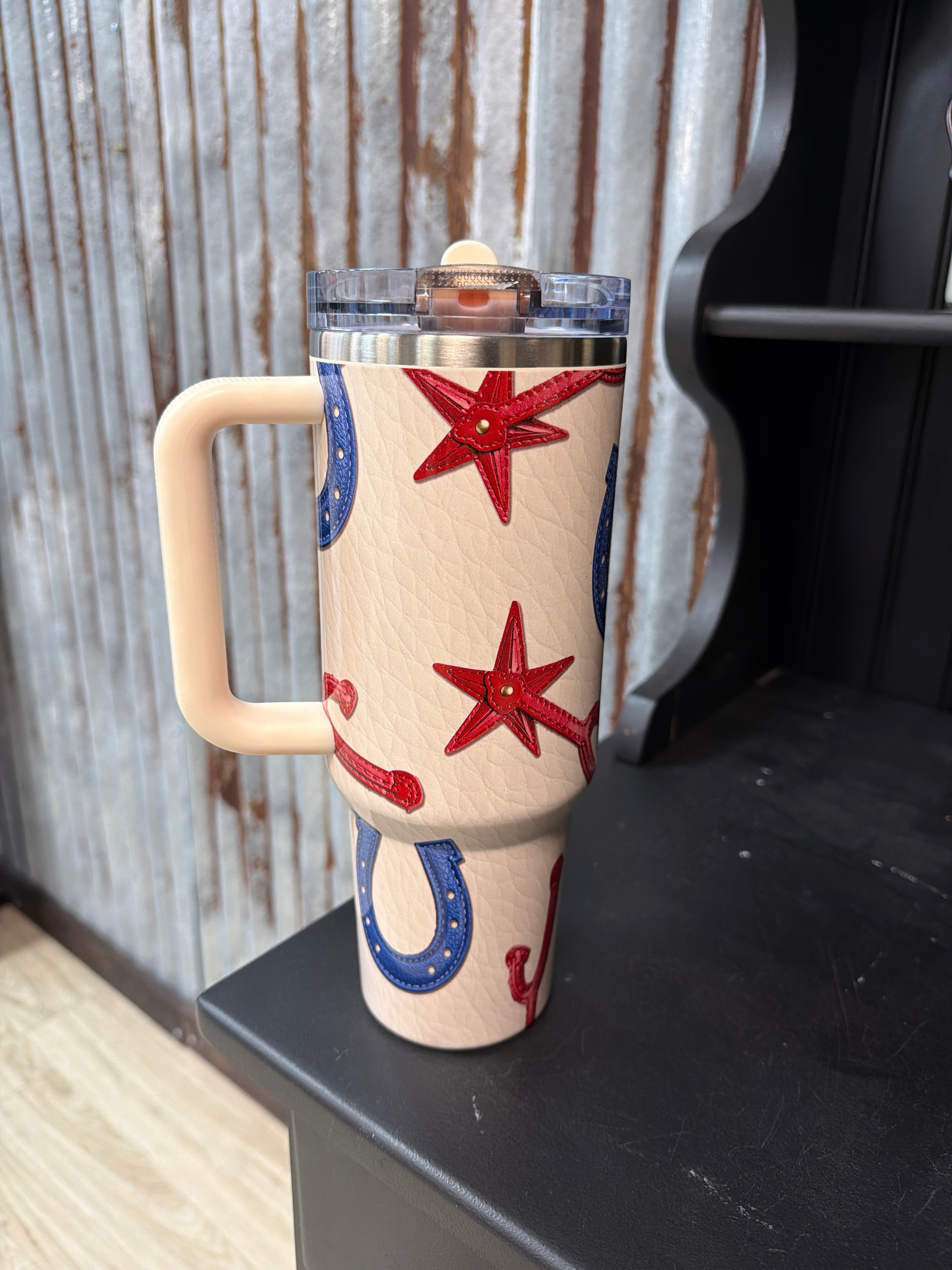 Red/Blue Spur Flip Straw Tumbler 40oz