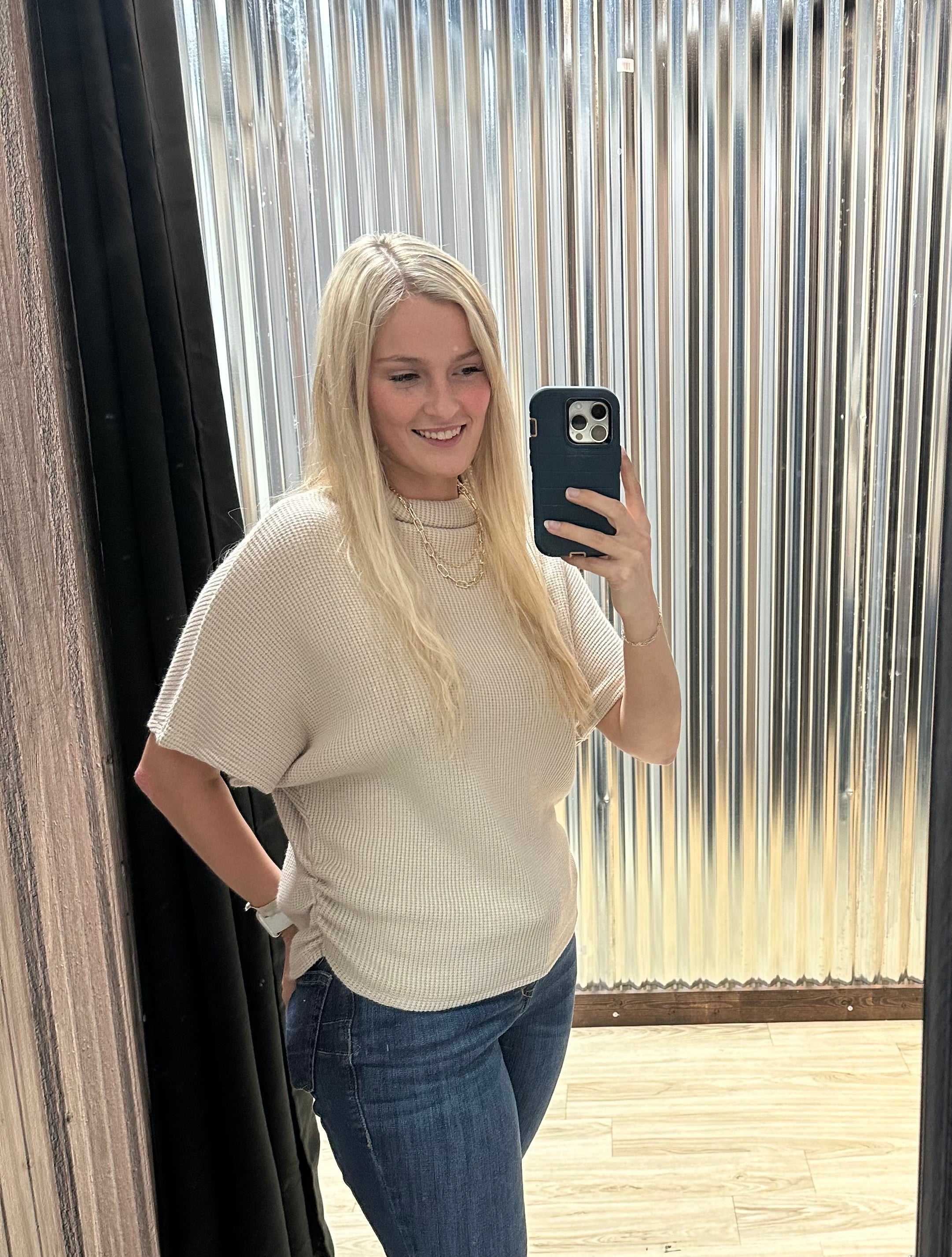 Side Cinched Sweater *Deep Camel