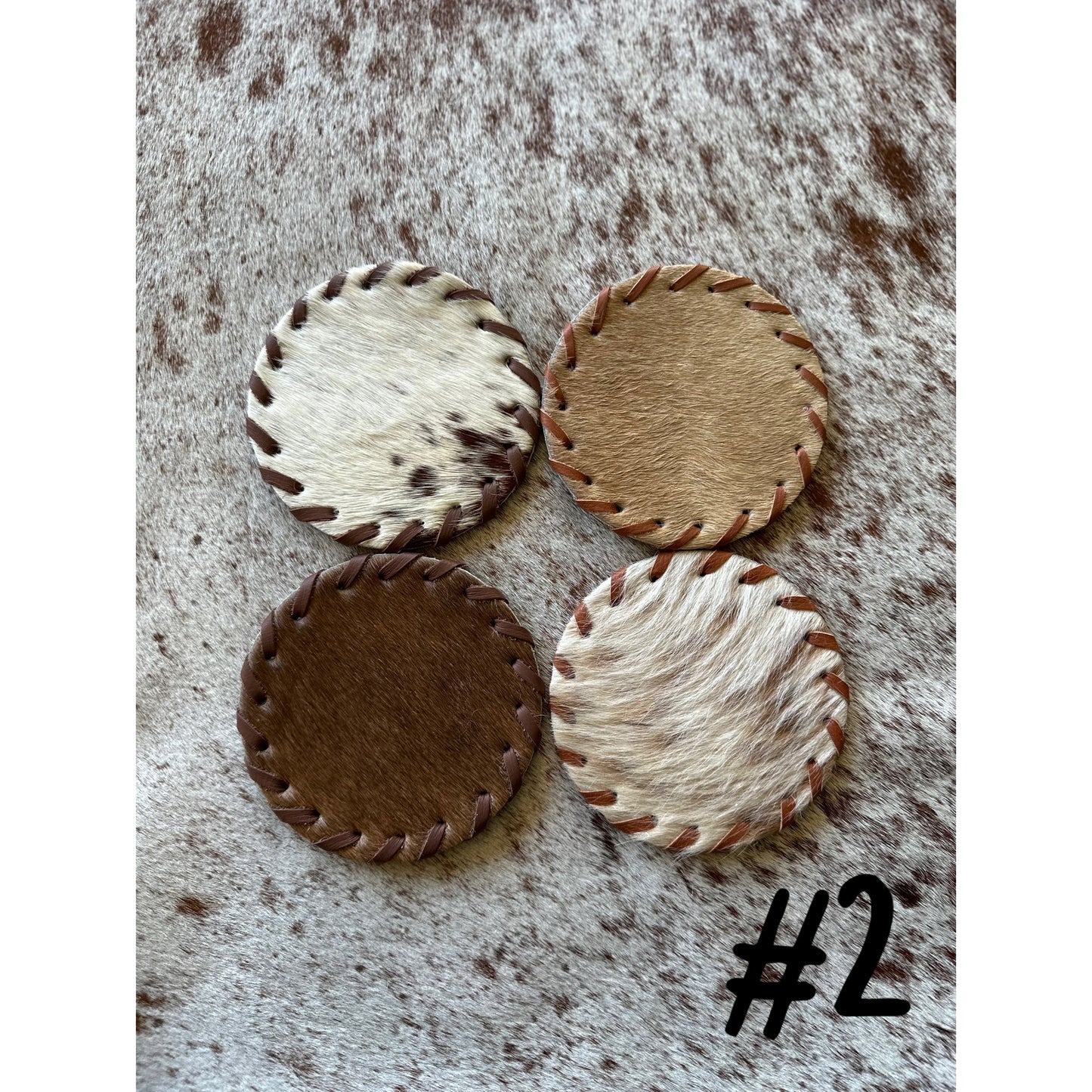 Cowhide Coaster Set (Pack of 4)