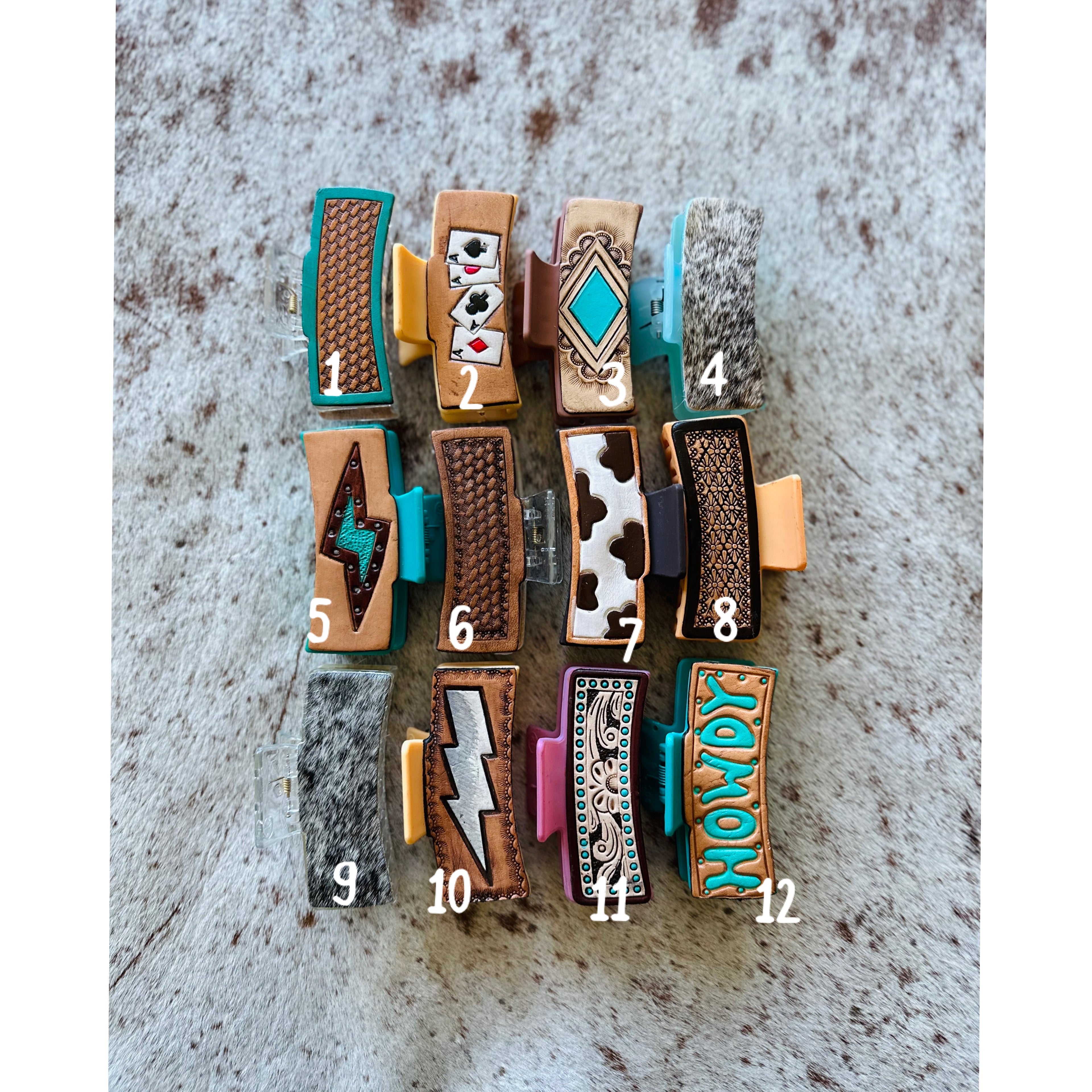 Western Leather Claw Clips