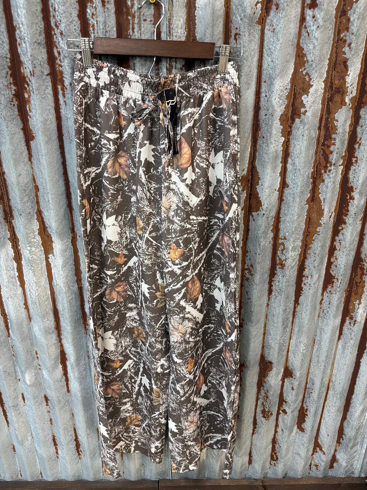 Camo Printed Wide Leg Pants